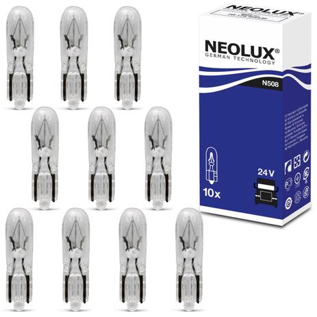 Kit 10 Lâmpadas Halógenas W1,2 3200K 1,2W 24V Neolux Standard Reposição para Painel Caminhão Menor preço em Kit 10 Lâmpadas Halógenas W1,2 3200K 1,2W 24V Neolux Standard Reposição para Painel Caminhão