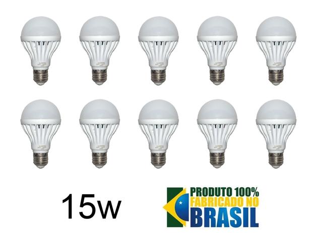 Kit 10 Lâmpadas Led 15w Bulbo Soquete E27 Bivolt Branco Frio - LARTEC MAGAZINE Menor preço em Kit 10 Lâmpadas Led 15w Bulbo Soquete E27 Bivolt Branco Frio - LARTEC MAGAZINE