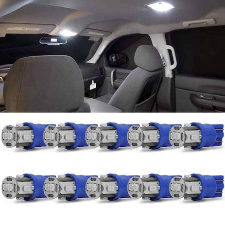 Kit 10 Lâmpadas LED T10 W5W 6 LEDs 12V 1,8W 6500K Azul Lanterna Traseira Painel Luz Teto Placa - Autopoli Menor preço em Kit 10 Lâmpadas LED T10 W5W 6 LEDs 12V 1,8W 6500K Azul Lanterna Traseira Painel Luz Teto Placa - Autopoli