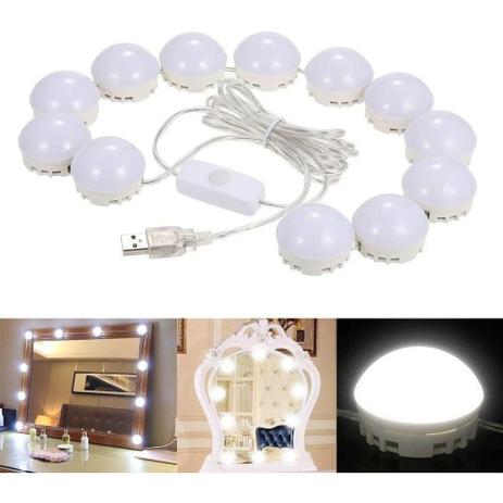 Kit 10 Lâmpadas Luz De Espelho Maquiagem Camarim Led Iluminação - Macrilan Menor preço em Kit 10 Lâmpadas Luz De Espelho Maquiagem Camarim Led Iluminação - Macrilan