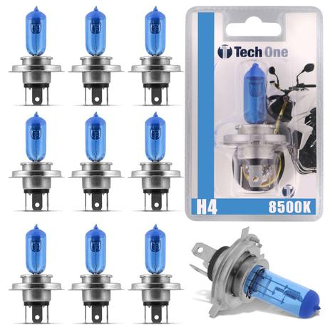 Kit 10 Lâmpadas Super Branca H4 8500K 30W 12V Efeito Xênon Aplicação Farol Moto - Tech one Menor preço em Kit 10 Lâmpadas Super Branca H4 8500K 30W 12V Efeito Xênon Aplicação Farol Moto - Tech one