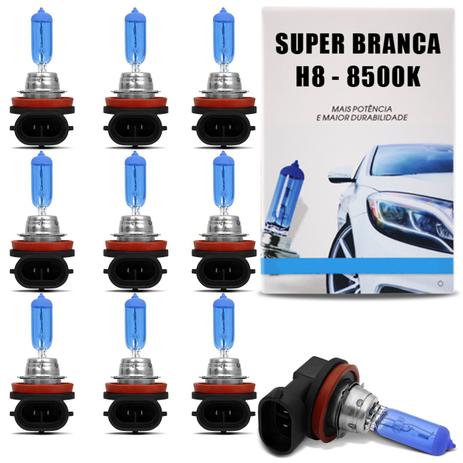 Kit 10 Lâmpadas Super Branca H8 8500K 35W 12V Efeito Xênon Aplicação Farol - Tech one Menor preço em Kit 10 Lâmpadas Super Branca H8 8500K 35W 12V Efeito Xênon Aplicação Farol - Tech one