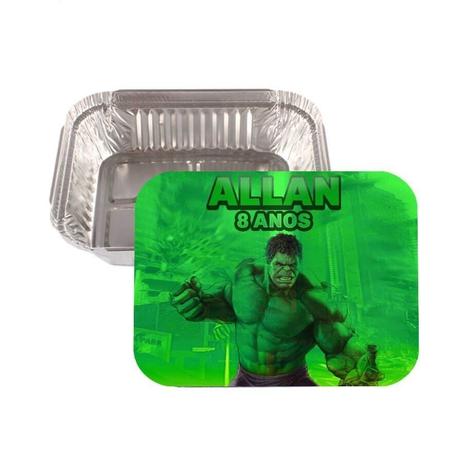 Menor preço em Kit 10 Lembrancinha Marmitinha Personalizada Hulk - Aluá festas