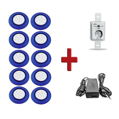 Kit 10 Luminária de Piscina 9w 125mm IP68 Led Branco 6000k Corpo Azul + Controle + Fonte - Iluctron é boa?