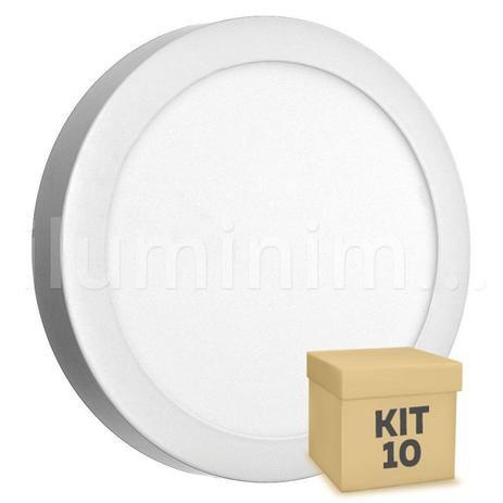 Kit 10 Luminária Plafon 18w LED Sobrepor Branco Frio - Iluminim led Menor preço em Kit 10 Luminária Plafon 18w LED Sobrepor Branco Frio - Iluminim led
