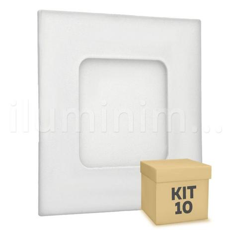 Kit 10 Luminária Plafon 3w LED Embutir Branco Quente - Iluminim led Menor preço em Kit 10 Luminária Plafon 3w LED Embutir Branco Quente - Iluminim led