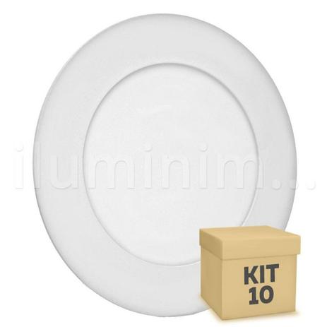 Kit 10 Luminária Plafon 6w LED Embutir Branco Frio - Iluminim led Menor preço em Kit 10 Luminária Plafon 6w LED Embutir Branco Frio - Iluminim led
