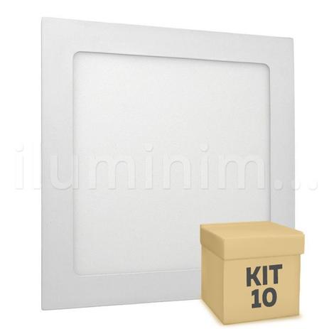 Menor preço em Kit 10 Luminária Plafon LED 18w Embutir Branco Frio - Iluminim led