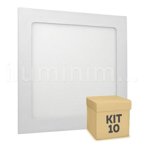 Kit 10 Luminária Plafon LED 18w Embutir Branco Frio - Iluminim led Menor preço em Kit 10 Luminária Plafon LED 18w Embutir Branco Frio - Iluminim led