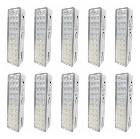 Kit 10 Luminárias 30 Leds Intelbras Emergência 100 Lúmens Menor preço em Kit 10 Luminárias 30 Leds Intelbras Emergência 100 Lúmens