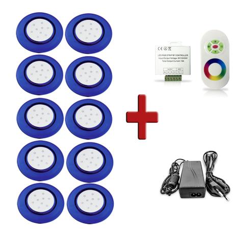 Kit 10 Luminárias de Piscina 9w 125mm Led RGB Colorido Corpo Azul + Controle + Fonte - Iluctron é boa?