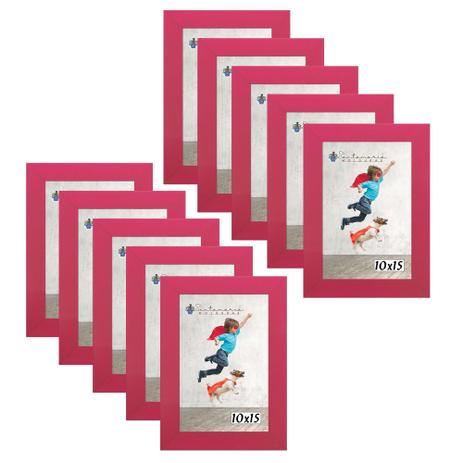 Kit 10 Molduras Porta Retrato 10X15 Rosa - Santamaria molduras Menor preço em Kit 10 Molduras Porta Retrato 10X15 Rosa - Santamaria molduras