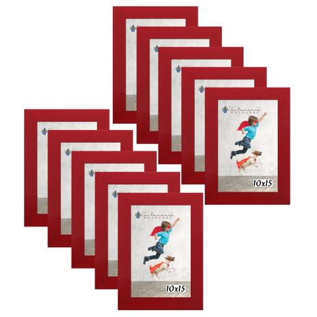 Kit 10 Molduras Porta Retrato 10X15 Vermelho - Santamaria molduras Menor preço em Kit 10 Molduras Porta Retrato 10X15 Vermelho - Santamaria molduras
