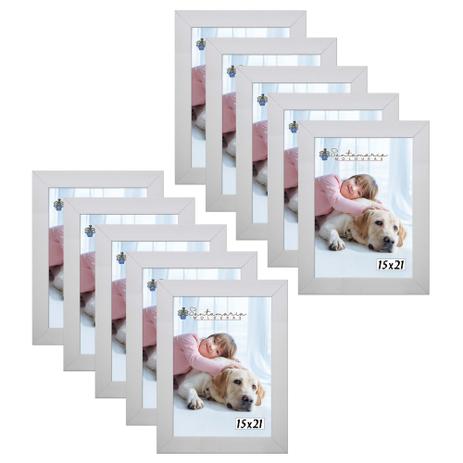 Kit 10 Molduras Porta Retrato 15X21 Branco - Santamaria molduras Menor preço em Kit 10 Molduras Porta Retrato 15X21 Branco - Santamaria molduras