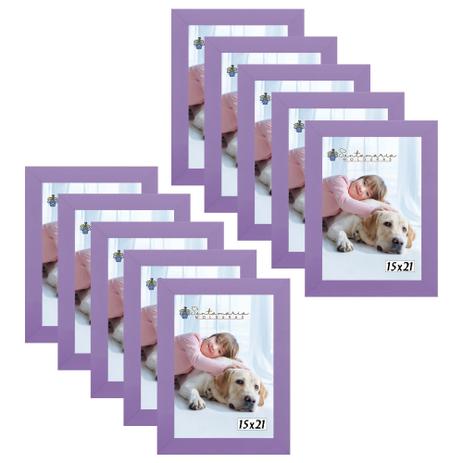 Kit 10 Molduras Porta Retrato 15X21 Lilás - Santamaria molduras Menor preço em Kit 10 Molduras Porta Retrato 15X21 Lilás - Santamaria molduras