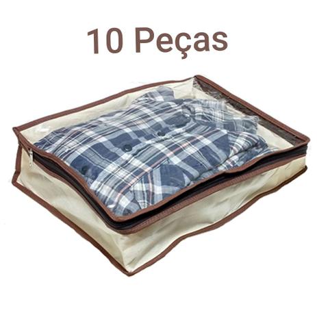 Kit 10 Organizador Porta Camisa Casaco 0451070 para Viagem Closet Guarda Roupas Armário Tnt Secalux - Secalux com. e industria ltda. Menor preço em Kit 10 Organizador Porta Camisa Casaco 0451070 para Viagem Closet Guarda Roupas Armário Tnt Secalux - Secalux com. e industria ltda.