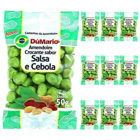 Kit 10 Pacotes Amendoim Crocante Sabor Cebola Salsa 50 gramas - Amendoim dumario Menor preço em Kit 10 Pacotes Amendoim Crocante Sabor Cebola Salsa 50 gramas - Amendoim dumario