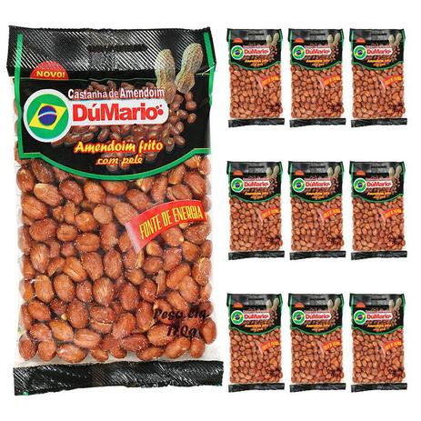 Kit 10 Pacotes Amendoim Frito com Casca Salgado 170 gramas - Amendoim dumario Menor preço em Kit 10 Pacotes Amendoim Frito com Casca Salgado 170 gramas - Amendoim dumario