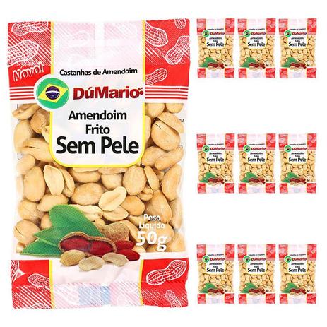 Kit 10 Pacotes Amendoim sem Casca Frito Salgado 50 gramas - Amendoim dumario é boa?