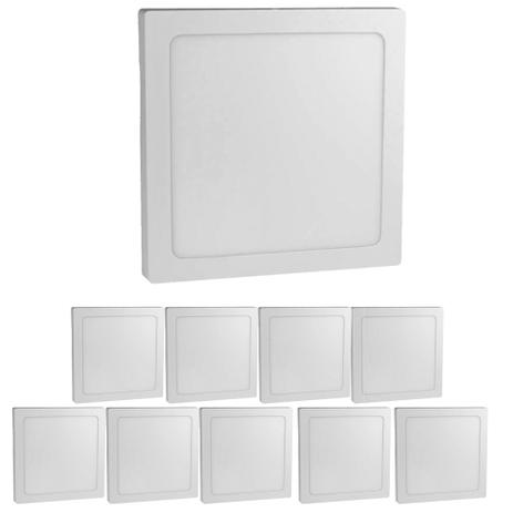 Kit 10 Painel Luminária Plafon Sobrepor LED Quadrado 12w 6500k - Economax Menor preço em Kit 10 Painel Luminária Plafon Sobrepor LED Quadrado 12w 6500k - Economax