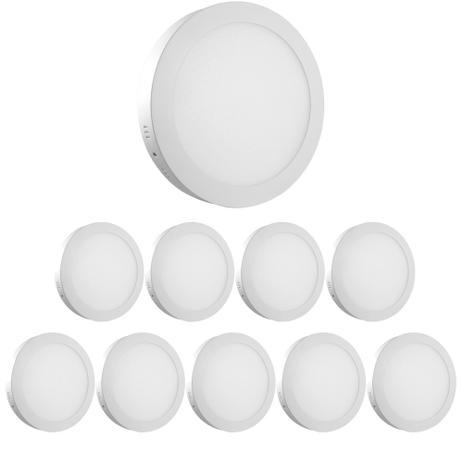 Kit 10 Painel Luminária Plafon Sobrepor LED Redondo 18w 6500k - Economax Menor preço em Kit 10 Painel Luminária Plafon Sobrepor LED Redondo 18w 6500k - Economax