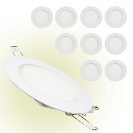 Kit 10 Painel Plafon Led Luminária 12w Redondo Embutir Branco Quente Iluminação Decoração - Super Led Menor preço em Kit 10 Painel Plafon Led Luminária 12w Redondo Embutir Branco Quente Iluminação Decoração - Super Led