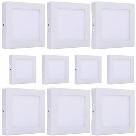Kit 10 Painel Plafon Led Sobrepor Quadrado 6w Branco Quente 3000k - Allight Menor preço em Kit 10 Painel Plafon Led Sobrepor Quadrado 6w Branco Quente 3000k - Allight