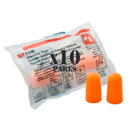 Kit 10 Pares Protetor Ouvidos Abafador Auricular De Espuma 3m Modelo 1100 Menor preço em Kit 10 Pares Protetor Ouvidos Abafador Auricular De Espuma 3m Modelo 1100