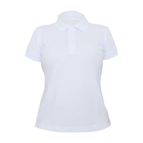 camisa gola polo branca feminina