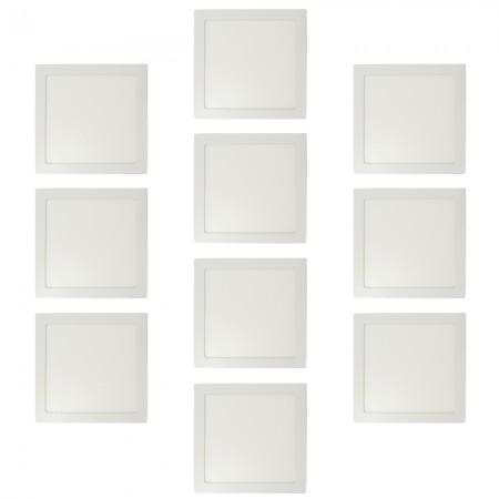 Kit 10 Peças Luminária Plafon LED Quadrado Sobrepor 24w Branco Frio 6500k - Powerxl Menor preço em Kit 10 Peças Luminária Plafon LED Quadrado Sobrepor 24w Branco Frio 6500k - Powerxl