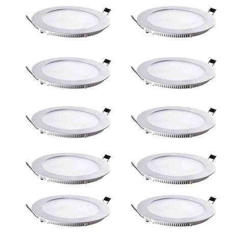 Kit 10 Peças Painel Plafon Luminaria Led Branco Frio Redondo Embutir Slim 18w Bivolt - Startec Menor preço em Kit 10 Peças Painel Plafon Luminaria Led Branco Frio Redondo Embutir Slim 18w Bivolt - Startec