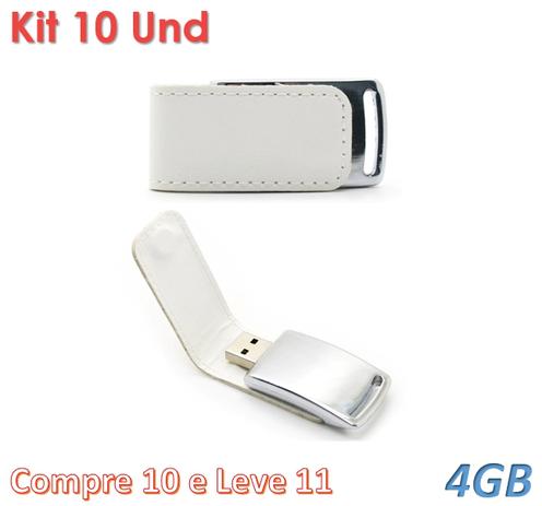 Kit 10 Pen Drive 4GB de Couro Branco Personalizado para Chaveiro - Pen drive you Menor preço em Kit 10 Pen Drive 4GB de Couro Branco Personalizado para Chaveiro - Pen drive you