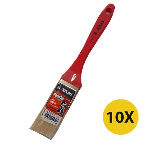 Kit 10 Pincel Trincha 1 1/2 Polegada Atlas Plumatek Angulada Menor preço em Kit 10 Pincel Trincha 1 1/2 Polegada Atlas Plumatek Angulada