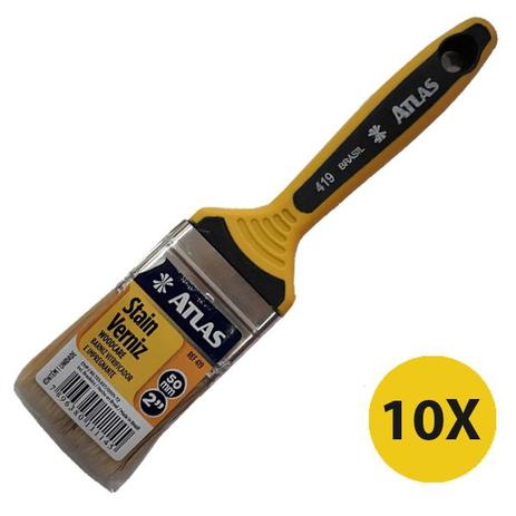 Kit 10 Pincel Trincha 2 Polegada Atlas Verniz 419 Madeira Menor preço em Kit 10 Pincel Trincha 2 Polegada Atlas Verniz 419 Madeira