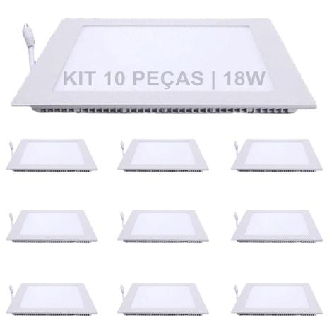 Kit 10 Plafon 18w Luminária Embutir LED Quadrado Spot Slim - Briwax Menor preço em Kit 10 Plafon 18w Luminária Embutir LED Quadrado Spot Slim - Briwax