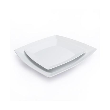 Kit 10 Pratos Quadrados Refeição + 10 Pratos Quadrados Sobremesa Em Polipropileno Branco. - Tato Menor preço em Kit 10 Pratos Quadrados Refeição + 10 Pratos Quadrados Sobremesa Em Polipropileno Branco. - Tato
