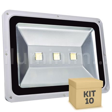 Kit 10 Refletor Holofote LED 150w Branco Frio - Iluminim led Menor preço em Kit 10 Refletor Holofote LED 150w Branco Frio - Iluminim led