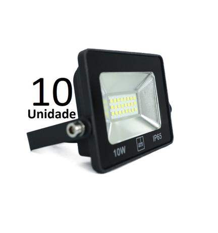 Kit 10 Refletor Led Holofote 10w Branco Frio Resistente Água 220V - Chandelie Menor preço em Kit 10 Refletor Led Holofote 10w Branco Frio Resistente Água 220V - Chandelie