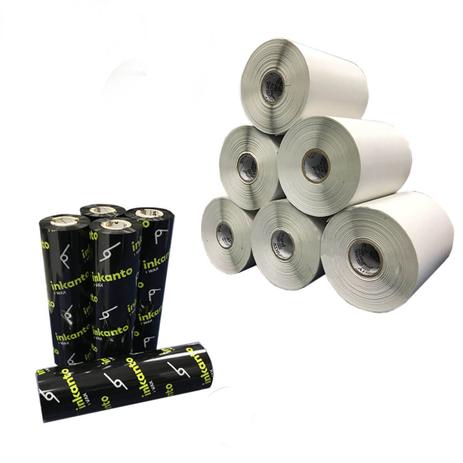 Kit 10 Rolos Etiqueta 10x5 Cm 100x50 Mm + 5 Ribbons Cera - Adegraf Menor preço em Kit 10 Rolos Etiqueta 10x5 Cm 100x50 Mm + 5 Ribbons Cera - Adegraf