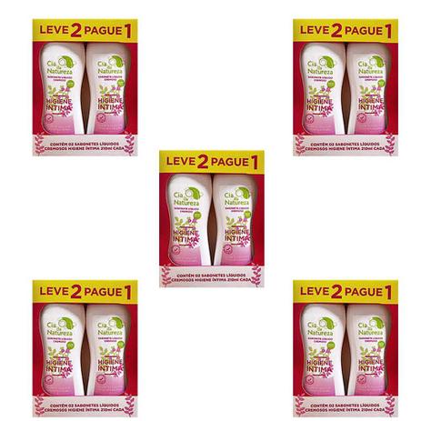 Kit 10 Sabonetes Liquido Intimo Cia da Natureza 210 ml 2 em 1 Menor preço em Kit 10 Sabonetes Liquido Intimo Cia da Natureza 210 ml 2 em 1