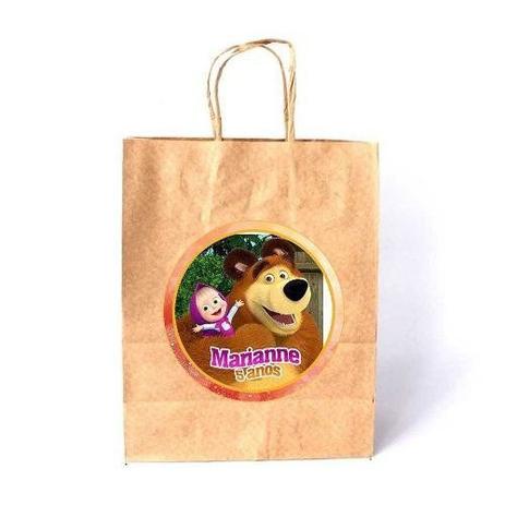 Kit 10 Sacola Papel Pers. Masha E O Urso + 20 Marmitinha - Aluá festas é boa?