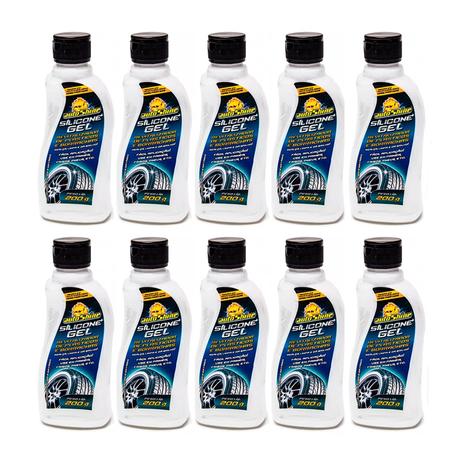 Kit 10 Silicone Gel 200g Autoshine Menor preço em Kit 10 Silicone Gel 200g Autoshine