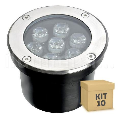 Kit 10 Spot Balizador LED 7W Branco Frio para Piso - Iluminim led Menor preço em Kit 10 Spot Balizador LED 7W Branco Frio para Piso - Iluminim led