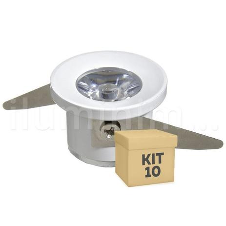 Kit 10 Spot LED COB 1W Embutir Branco Frio - Iluminim led Menor preço em Kit 10 Spot LED COB 1W Embutir Branco Frio - Iluminim led