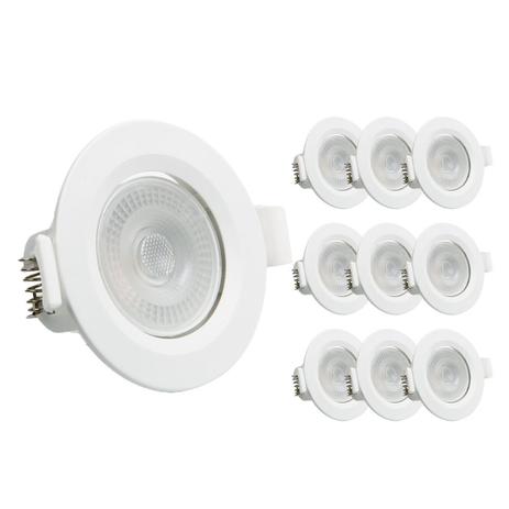 Kit 10 Spot Luminária Led 5w Embutir Redondo 6500k Branco Frio Decoração Casa Loja Gesso Sanca - Super Led Menor preço em Kit 10 Spot Luminária Led 5w Embutir Redondo 6500k Branco Frio Decoração Casa Loja Gesso Sanca - Super Led