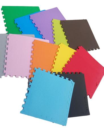 Kit 10 Tapetes Tatames Coloridos EVA 50 x 50 x 2cm com Borda Menor preço em Kit 10 Tapetes Tatames Coloridos EVA 50 x 50 x 2cm com Borda