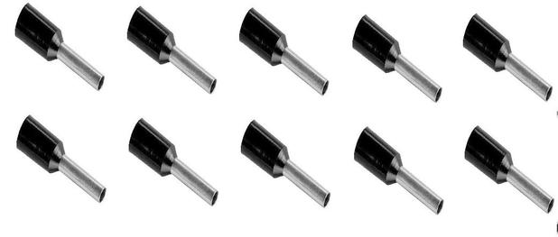 Kit 10 Terminal Ilhos Tubular Para Cabos 1,5mm Curto 15A Preto - ROHDINA Menor preço em Kit 10 Terminal Ilhos Tubular Para Cabos 1,5mm Curto 15A Preto - ROHDINA