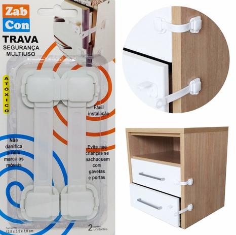 Kit 10 Travas Segurança Gaveta Multiuso Branco - Zabcon é boa?