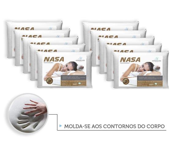 Kit 10 Travesseiros Antialergico Nasa 14 cm Admirare Menor preço em Kit 10 Travesseiros Antialergico Nasa 14 cm Admirare