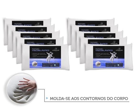 Kit 10 Travesseiros Antialergico Viscoelastico Nasa Admirare Menor preço em Kit 10 Travesseiros Antialergico Viscoelastico Nasa Admirare
